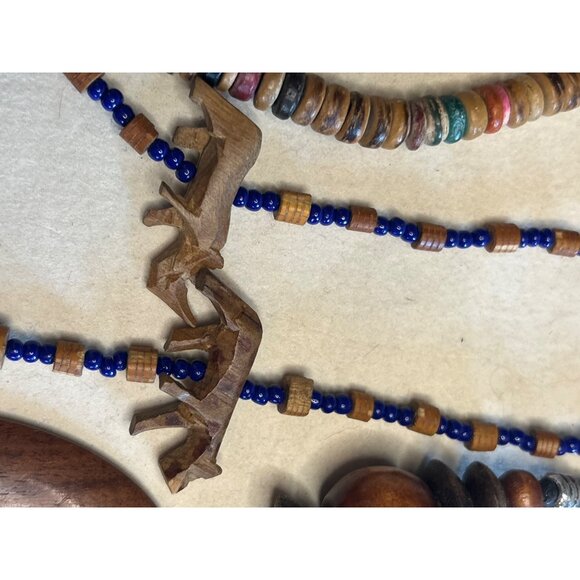 Lot Of Handmade Wooden & Beaded Animal-Themed Necklaces With Unique Pendant Acce - Picture 15 of 16